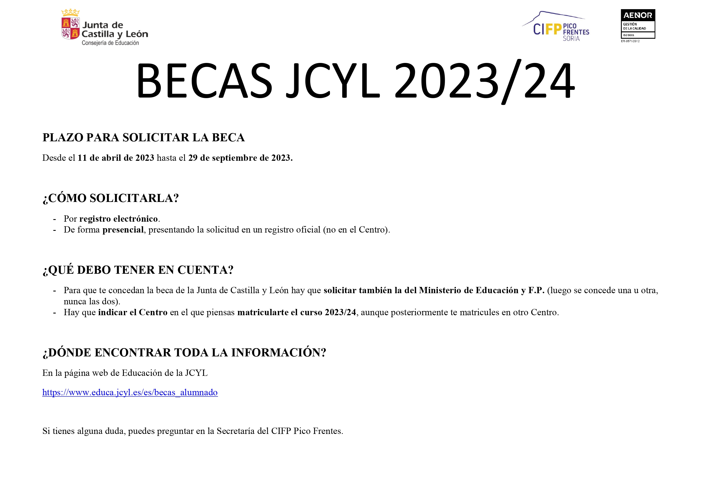 BECA JCYL 2023